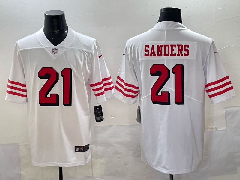 Men San Francisco 49ers #21 Sanders White Throwback Nike Limited NFL 2025 Jersey style 03->san francisco 49ers->NFL Jersey
